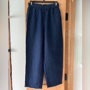 QUINCE 100% European Linen Trousers, Deep Navy (XS)